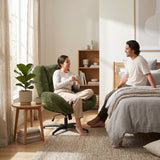 Adjustable Ergonomic Office Armchair Pivoting with fabric armrests white loop - Thomasina