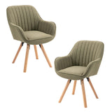 Set di 2 comode sedie da pranzo in tessuto verde con rotazione a 360° - CARSON FABRIC GREEN 2PZ