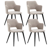 Set of 4 Scandinavian dining room armchairs with beige fabric armrests - Akanji
