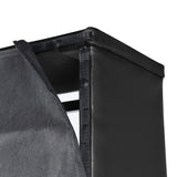 Lit coffre 2 places (140x190) avec sommier à lattes au style scandinave en similicuir noir - MAJESTY