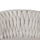 Set aus 2 Esszimmerstühlen im Industriestil mit geflochtener Rückenlehne aus beigem Stoff – MILIANA