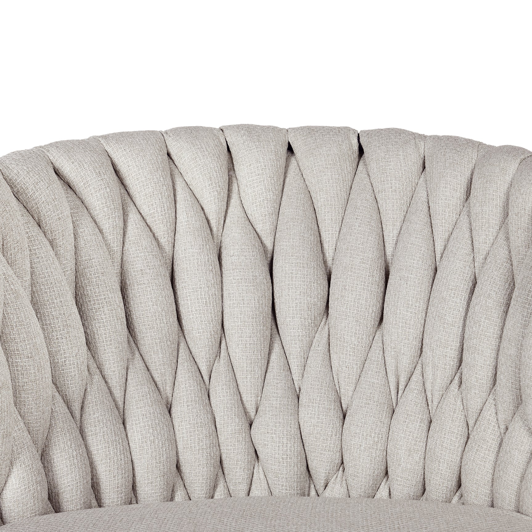 Set aus 2 Esszimmerstühlen im Industriestil mit geflochtener Rückenlehne aus beigem Stoff – MILIANA