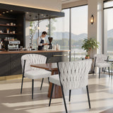 Set von 6 industriellen Essstühlen mit geflochtener Datei in Beige Fabric - Miliana - Miliana