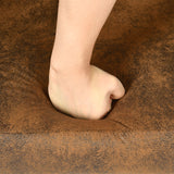 Lot de 2 chaises de salle à manger style rétro vintage avec dossier tressé en suédine marron - MILIANA