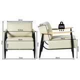Loungesessel mit Armlehnen aus beigem Cord – DOMCO