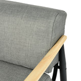 Loungesessel mit Armlehnen aus beigem Cord – DOMCO