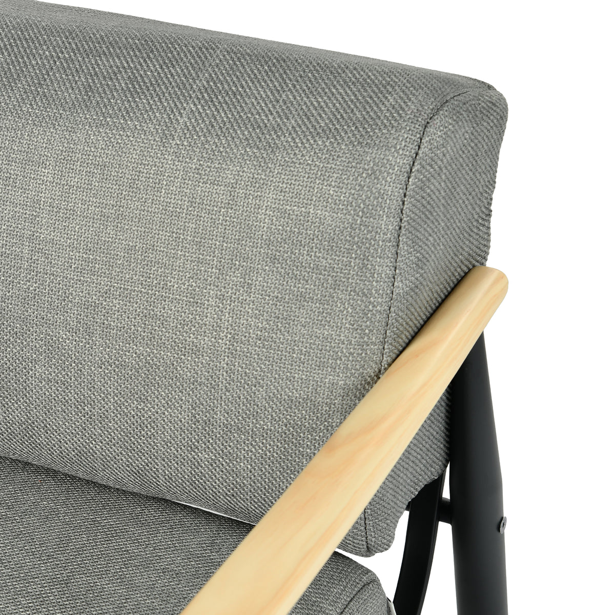 Loungesessel mit Armlehnen aus beigem Cord – DOMCO