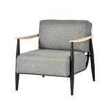 Loungesessel mit Armlehnen aus beigem Cord – DOMCO