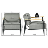 Loungesessel mit Armlehnen aus beigem Cord – DOMCO