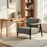 Loungesessel mit Armlehnen aus beigem Cord – DOMCO