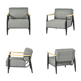 Loungesessel mit Armlehnen aus beigem Cord – DOMCO