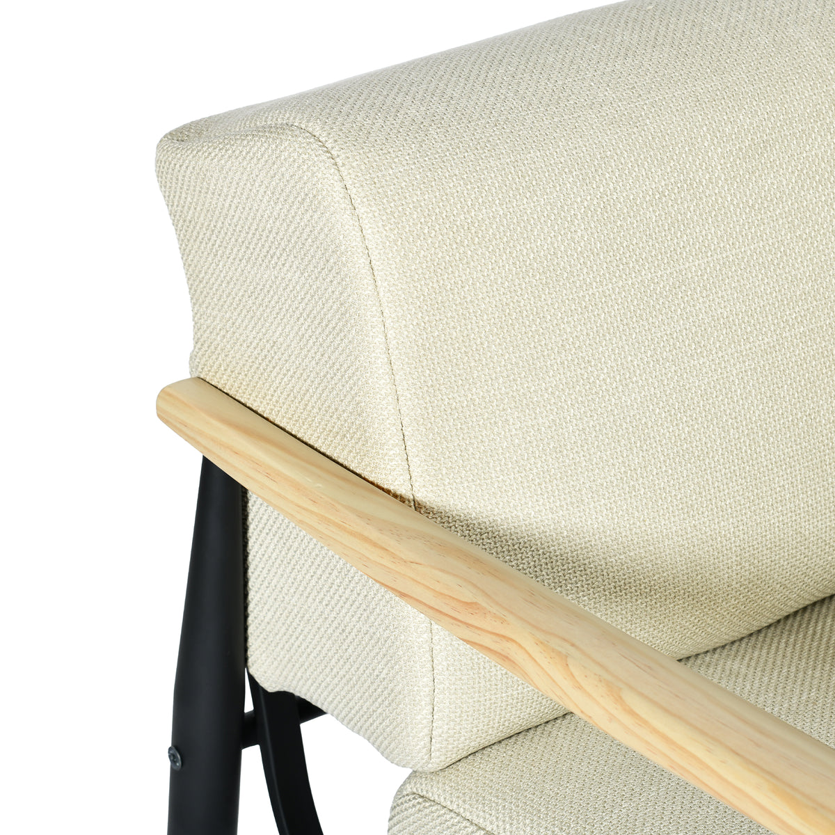 Loungesessel mit Armlehnen aus beigem Cord – DOMCO