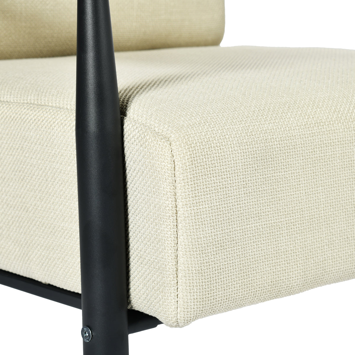 Loungesessel mit Armlehnen aus beigem Cord – DOMCO
