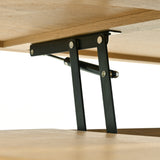 Table basse MDF ton bois avec plateau relevable
