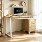 Bois naturel et blanc bureau MDF avec rangement