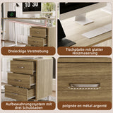 Bois naturel et blanc bureau MDF avec rangement