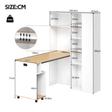 Bureau MDF blanc pliable 2 en 1
