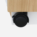 Bureau pivotant multifonctionnel en MDF blanc et chêne