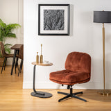 Poltrona lounge girevole e regolabile in velluto a coste color mattone - ALINTONEX