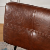 Set von 4 industriellen Esstühle in braun geöltem Leder - Pomona