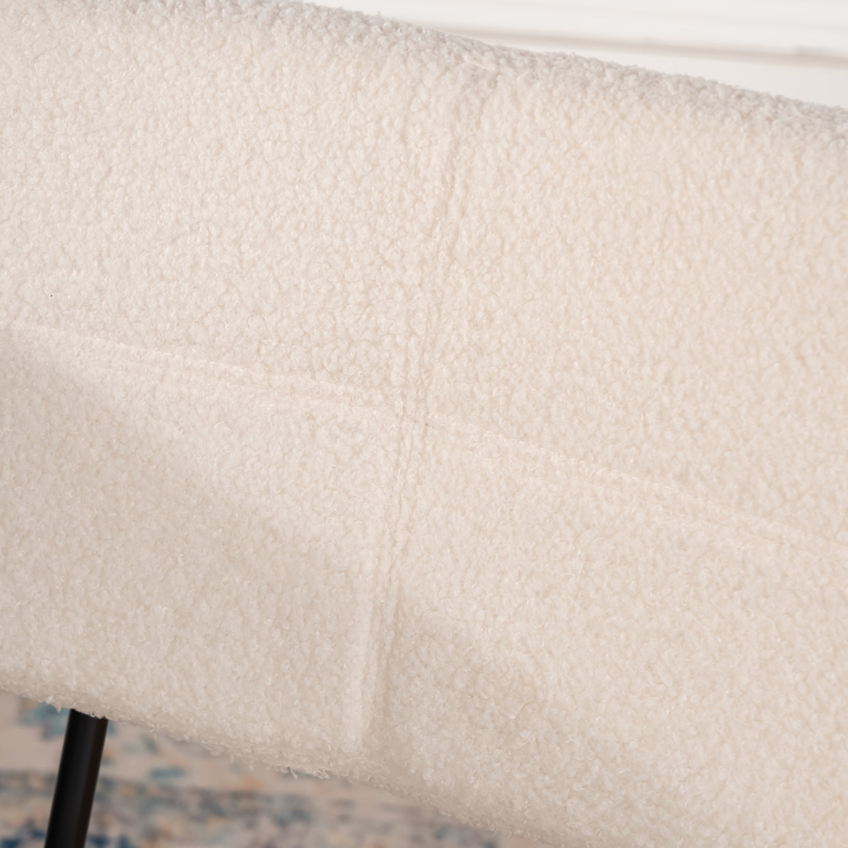 Lot de 4 chaises de salle à manger scandinaves en tissu mouton boulette beige - POMONA