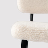 Lot de 4 chaises de salle à manger scandinaves en tissu mouton boulette beige - POMONA