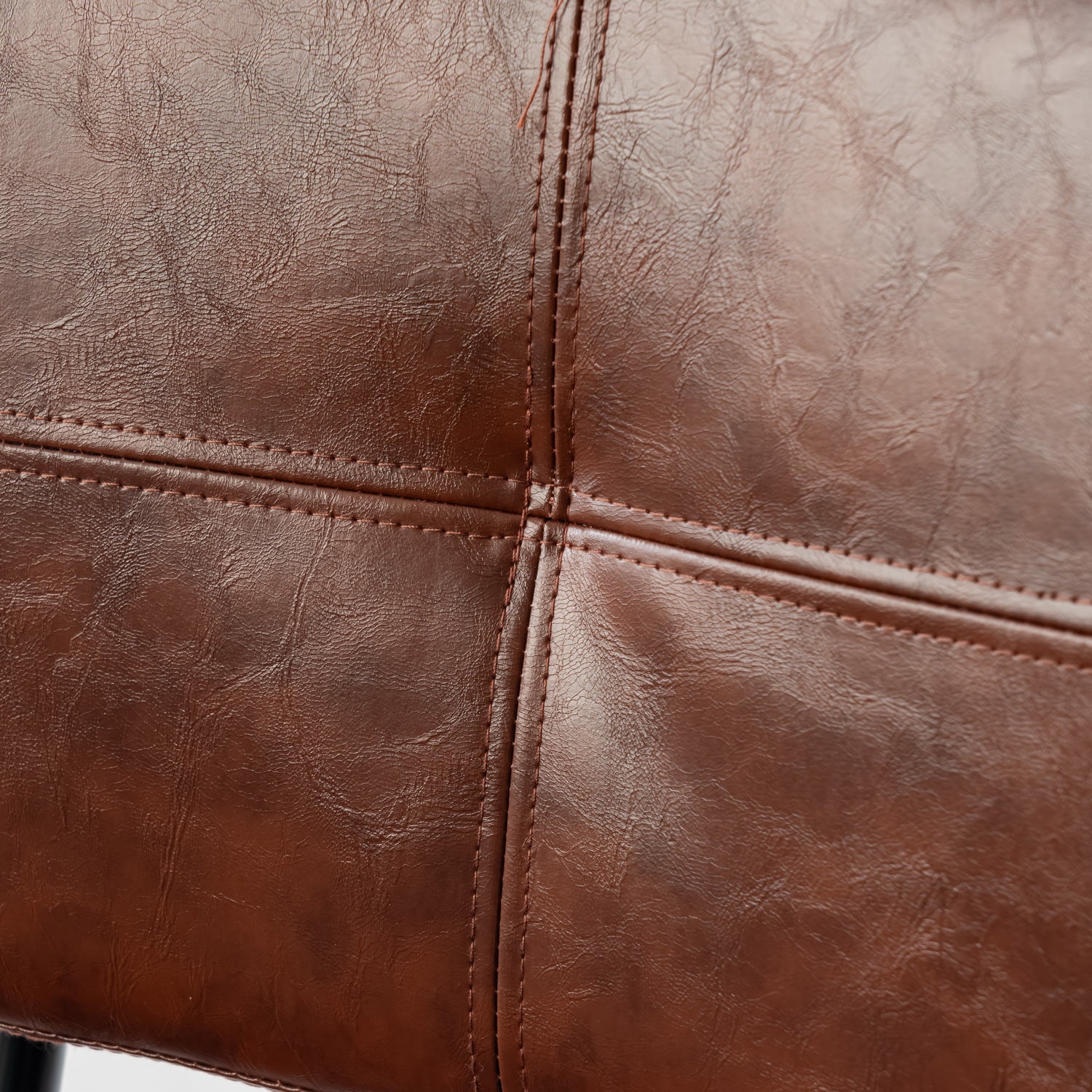 Set mit 6 industriellen Barhockern mit Rückenlehne aus braunem geöltem Leder – POMONA BAR