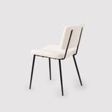Lot de 4 chaises de salle à manger scandinaves en tissu mouton boulette beige - POMONA