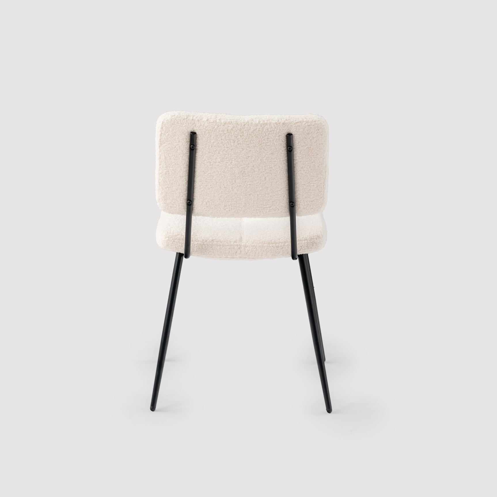 Lot de 4 chaises de salle à manger scandinaves en tissu mouton boulette beige - POMONA