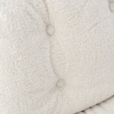 Fauteuil lounge pivotant et réglable en velours côtelé blanc - ALINTONEX