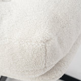 Fauteuil lounge pivotant et réglable en velours côtelé blanc - ALINTONEX