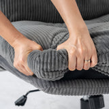 Swivel and adjustable lounge chair in gray corduroy - ALINTONEX