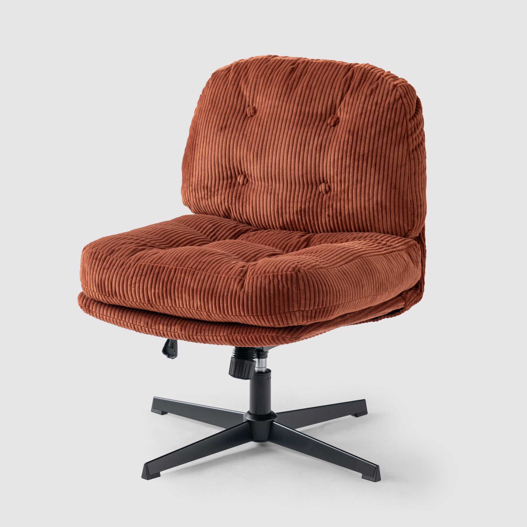 Poltrona lounge girevole e regolabile in velluto a coste color mattone - ALINTONEX