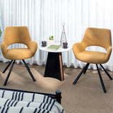 Set aus 2 modernen Esszimmerstühlen aus gelbem Stoff, schwarzen Metallbeinen – BETH FABRIC YELLOW