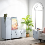 Armoire/Casier métallique blanc au style industriel avec étagères - WALNUT