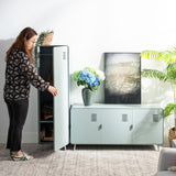 Armoire/Casier métallique vert clair au style industriel avec étagères - WALNUT