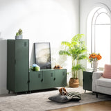 Armoire/Casier métallique vert au style industriel avec étagères - WALNUT