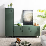 Armoire/Casier métallique vert au style industriel avec étagères - WALNUT
