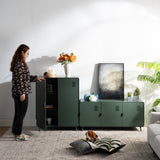 Armoire/Casier métallique vert au style industriel avec étagères et 2 portes- WALNUT