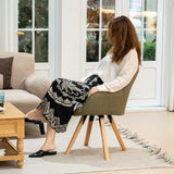 Set di 2 comode sedie da pranzo in tessuto verde con rotazione a 360° - CARSON FABRIC GREEN 2PZ