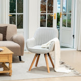 Set di 6 comode sedie per sala da pranzo in tessuto beige, girevoli a 360° - CARSON FABRIC BEIGE 6PZ
