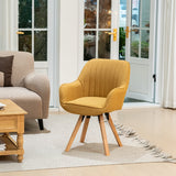 Set di 4 comode sedie da pranzo in tessuto giallo con rotazione a 360° - CARSON FABRIC YELLOW 4PZ