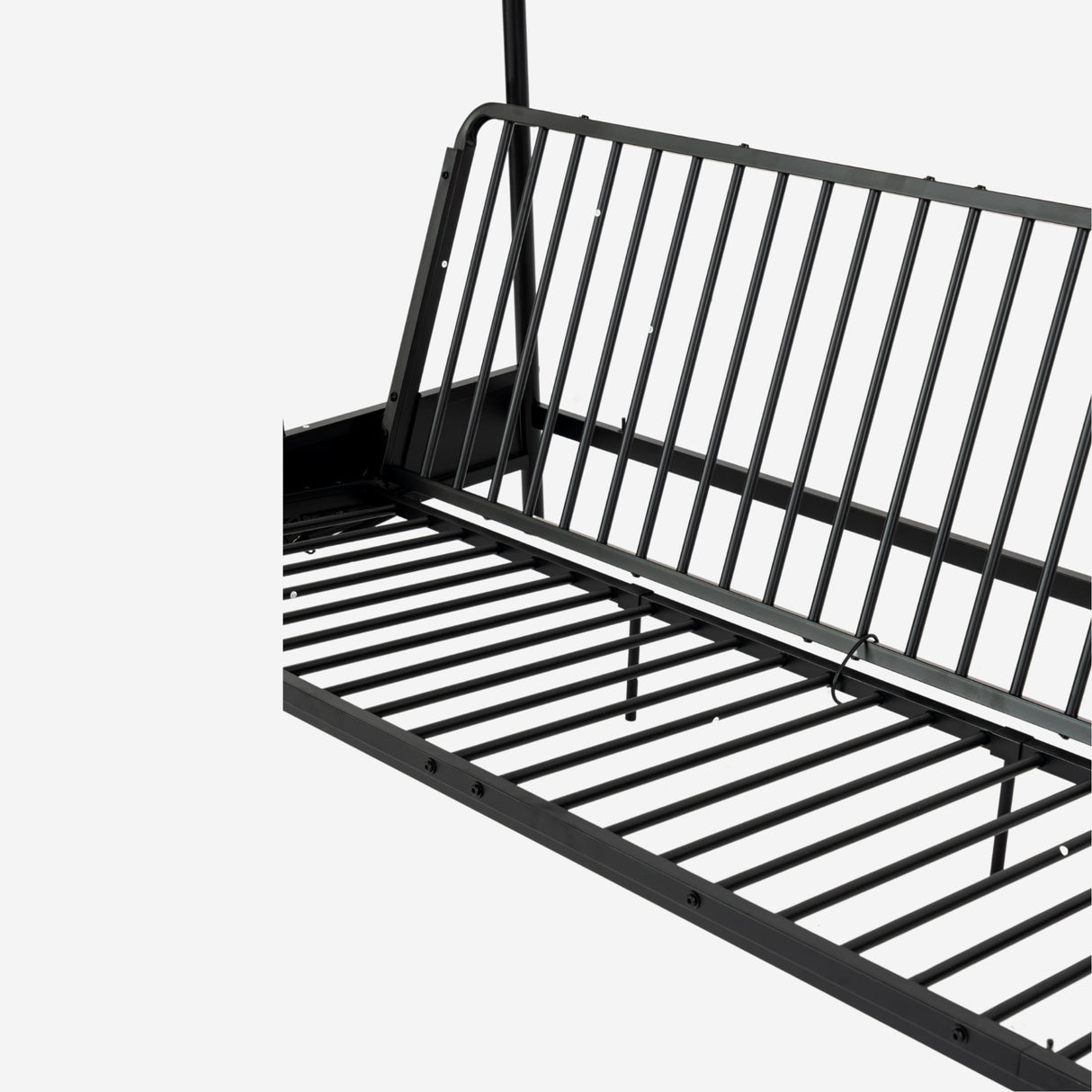 Bunk bed 90x190cm with convertible bench sofa and slatted base in black metal (mattress not included) - Liberty