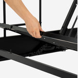 Lit superposé 90x190cm avec banquette convertible canapé et sommier à lattes en métal noir (matelas non inclus) - LIBERTY