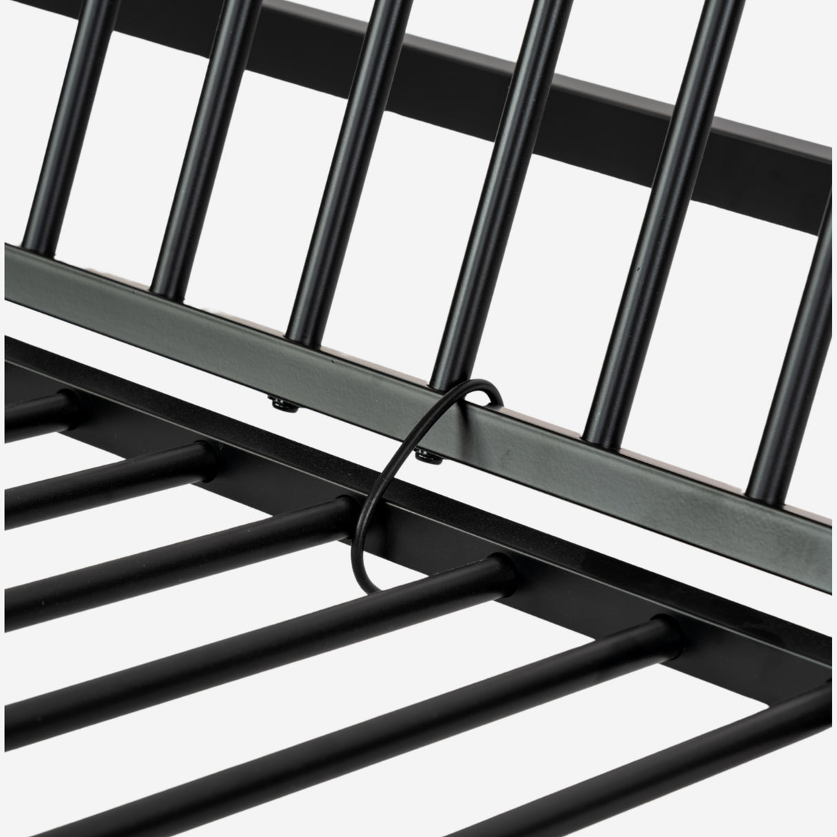 Bunk bed 90x190cm with convertible bench sofa and slatted base in black metal (mattress not included) - Liberty
