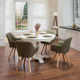 Set di 2 comode sedie da pranzo in tessuto verde con rotazione a 360° - CARSON FABRIC GREEN 2PZ