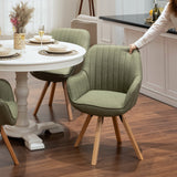 Set aus 2 bequemen Esszimmerstühlen aus grünem Stoff, 360° drehbar – CARSON FABRIC GREEN 2STK