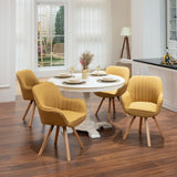 Set aus 4 bequemen Esszimmerstühlen aus gelbem Stoff mit 360°-Drehgelenk – CARSON FABRIC YELLOW 4STK