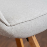 Set aus 4 bequemen Esszimmerstühlen aus beigem Stoff, 360° drehbar – CARSON FABRIC BEIGE 4STK