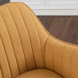 Set di 4 comode sedie da pranzo in tessuto giallo con rotazione a 360° - CARSON FABRIC YELLOW 4PZ